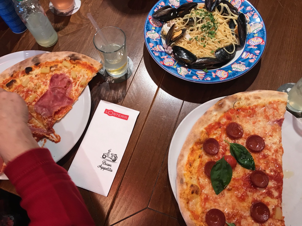 Mittagspause mit den Eltern